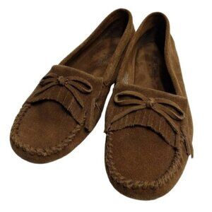 Minnetonka Brown Suede Driver Shoe Flat Size 8 Casual Comfort